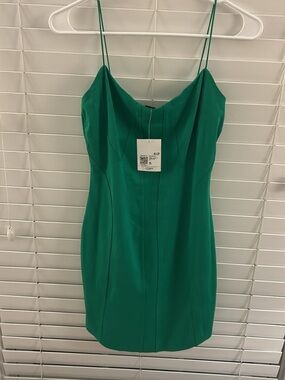 Forever 21 Emerald Green Spaghetti-Strap Sheath Dress